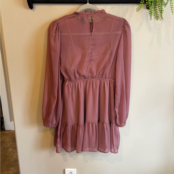 Streetwear Society Mauve Long Sleeve Dress - Picture 5 of 6